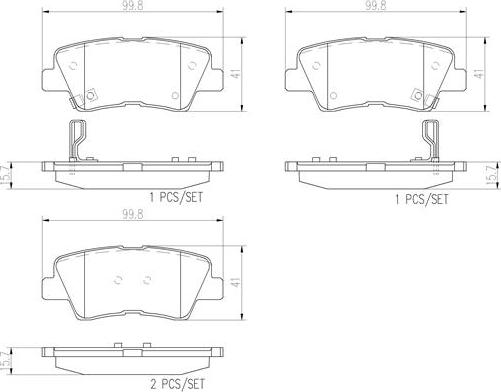 Brembo P30054N - Brake Pad Set, disc brake autospares.lv