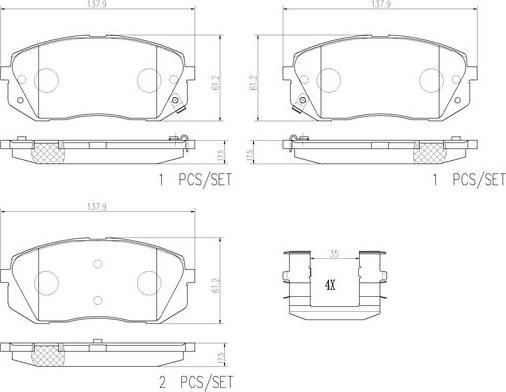 Brembo P30056N - Brake Pad Set, disc brake autospares.lv