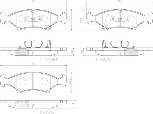 Brembo P30009N - Brake Pad Set, disc brake autospares.lv