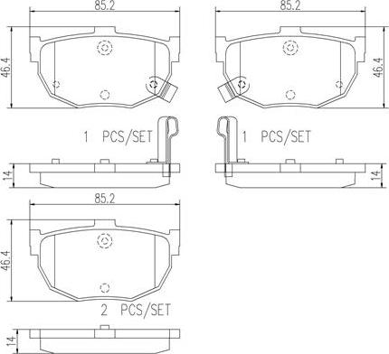 Brembo P30003N - Brake Pad Set, disc brake autospares.lv