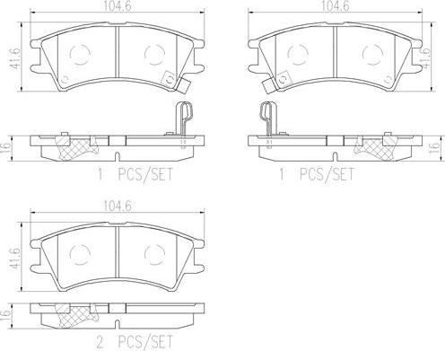 Brembo P30011N - Brake Pad Set, disc brake autospares.lv