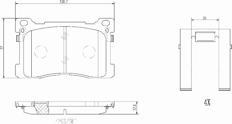 Brembo P30082N - Brake Pad Set, disc brake autospares.lv