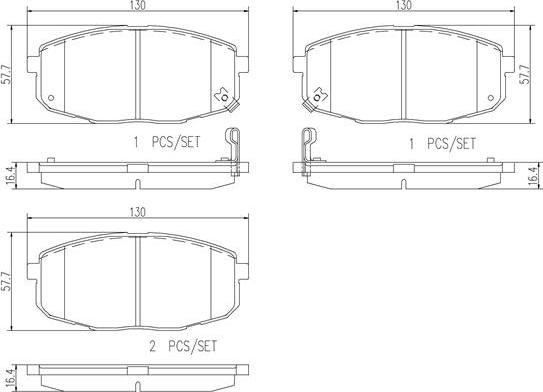 Brembo P30034N - Brake Pad Set, disc brake autospares.lv