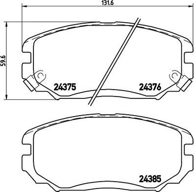 Brembo P 30 038 - Brake Pad Set, disc brake autospares.lv