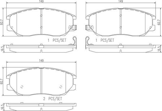 Brembo P30028N - Brake Pad Set, disc brake autospares.lv