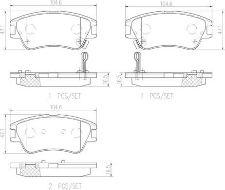 Brembo P30027N - Brake Pad Set, disc brake autospares.lv