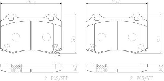 Brembo P30074N - Brake Pad Set, disc brake autospares.lv