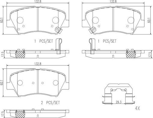 Brembo P30073N - Brake Pad Set, disc brake autospares.lv