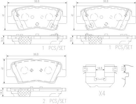 Brembo P30103N - Brake Pad Set, disc brake autospares.lv