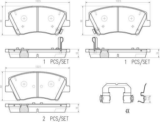 Brembo P30107N - Brake Pad Set, disc brake autospares.lv