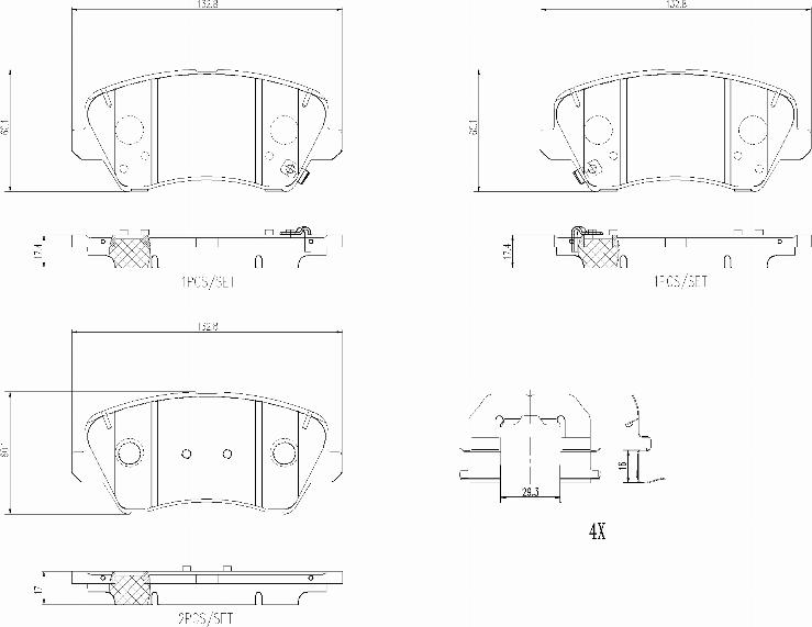 Brembo P30123N - Brake Pad Set, disc brake autospares.lv