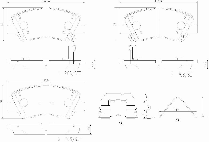 Brembo P30122N - Brake Pad Set, disc brake autospares.lv