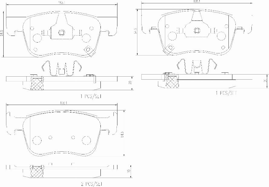 Brembo P33002N - Brake Pad Set, disc brake autospares.lv