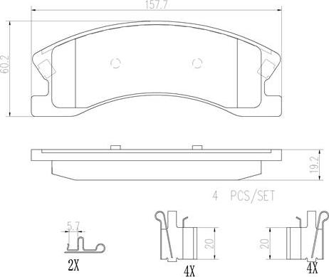 Brembo P37008N - Brake Pad Set, disc brake autospares.lv