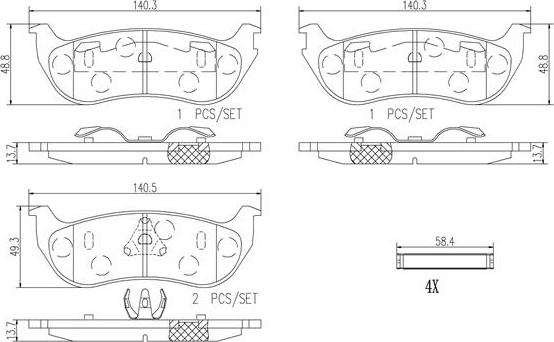 Brembo P37013N - Brake Pad Set, disc brake autospares.lv