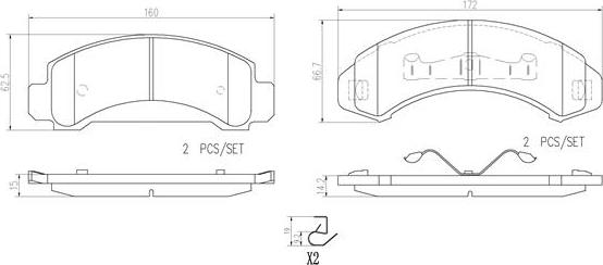 Brembo P24097N - Brake Pad Set, disc brake autospares.lv