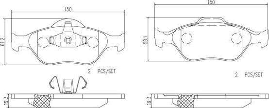 Brembo P24055N - Brake Pad Set, disc brake autospares.lv