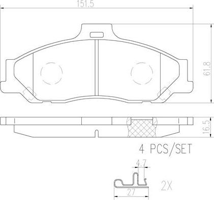 Brembo P24051N - Brake Pad Set, disc brake autospares.lv