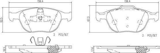 Brembo P24058N - Brake Pad Set, disc brake autospares.lv