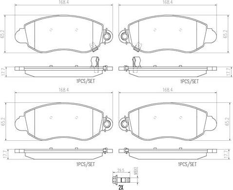 Brembo P24052N - Brake Pad Set, disc brake autospares.lv