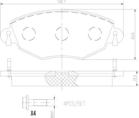 Brembo P24060N - Brake Pad Set, disc brake autospares.lv