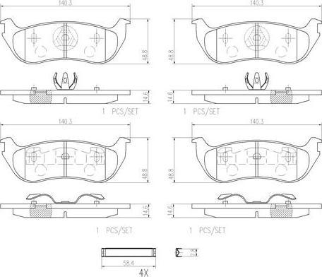 Brembo P24068N - Brake Pad Set, disc brake autospares.lv