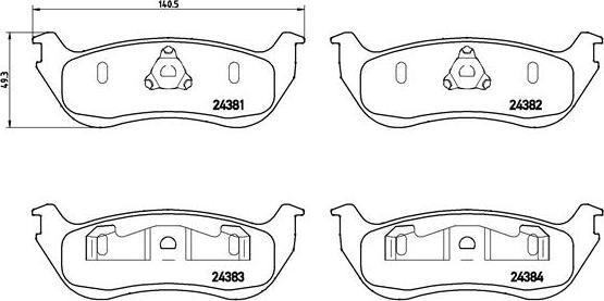 Brembo P 24 068 - Brake Pad Set, disc brake autospares.lv