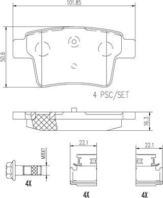 Brembo P24063N - Brake Pad Set, disc brake autospares.lv