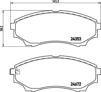 Brembo P 24 086 - Brake Pad Set, disc brake autospares.lv