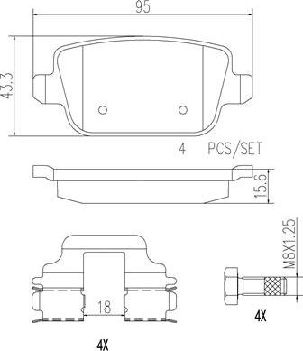 Brembo P24075N - Brake Pad Set, disc brake autospares.lv