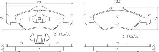 Brembo P24156N - Brake Pad Set, disc brake autospares.lv