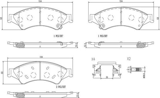 Brembo P24153N - Brake Pad Set, disc brake autospares.lv