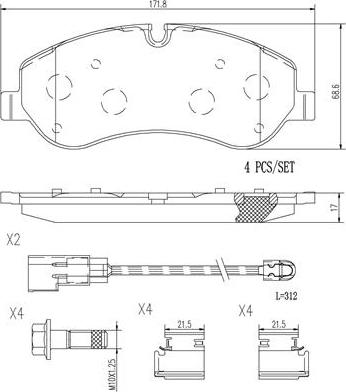 Brembo P24152N - Brake Pad Set, disc brake autospares.lv