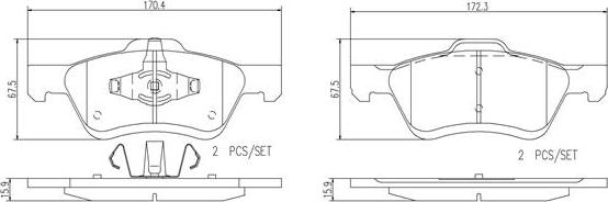 Brembo P24116N - Brake Pad Set, disc brake autospares.lv