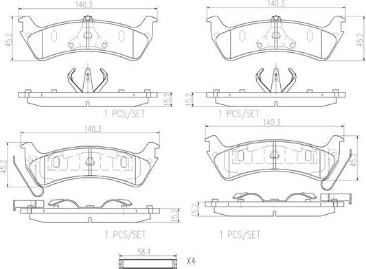 Brembo P24216N - Brake Pad Set, disc brake autospares.lv