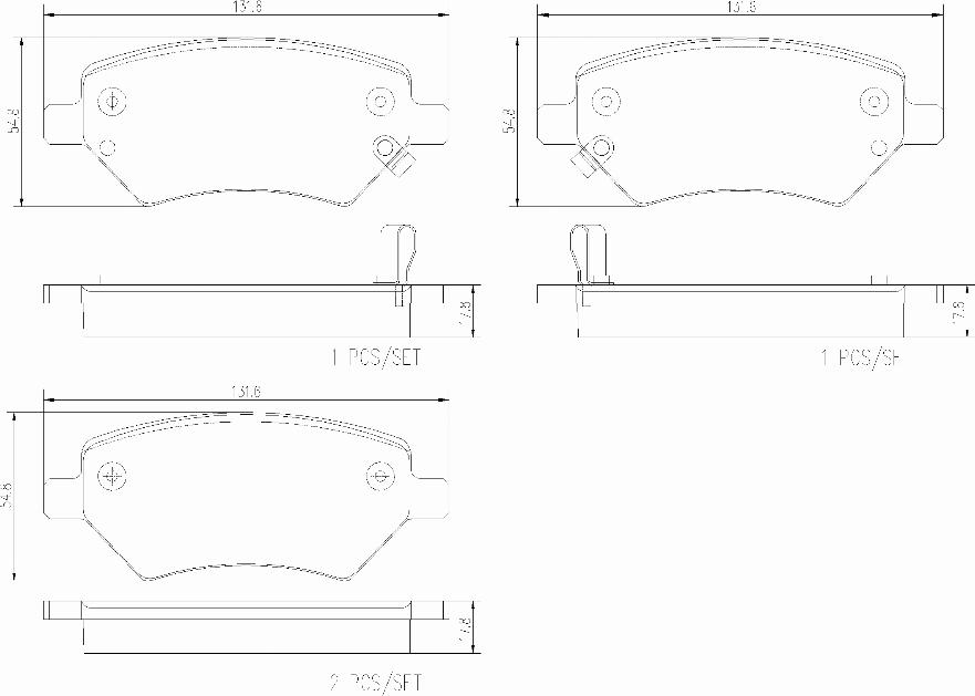 Brembo P 21 001 - Brake Pad Set, disc brake autospares.lv