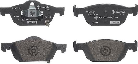 Brembo P 28 044X - Brake Pad Set, disc brake autospares.lv