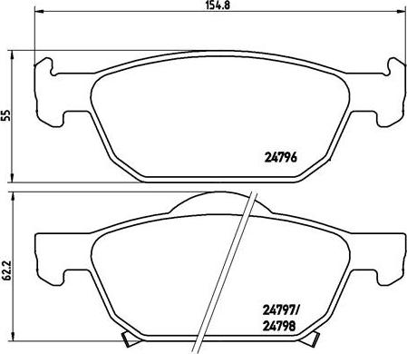 Brembo P 28 044 - Brake Pad Set, disc brake autospares.lv