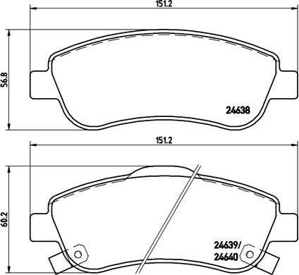 Brembo P 28 045X - Brake Pad Set, disc brake autospares.lv