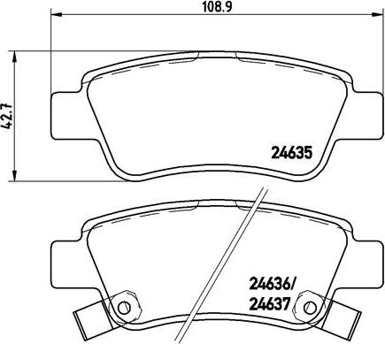 Brembo P 28 046 - Brake Pad Set, disc brake autospares.lv