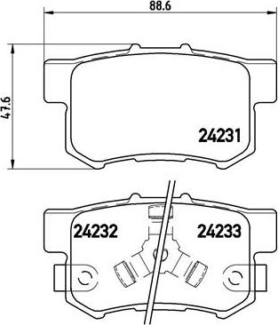 Brembo P 28 051 - Brake Pad Set, disc brake autospares.lv