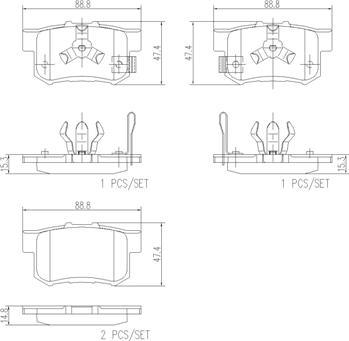 Brembo P28061N - Brake Pad Set, disc brake autospares.lv