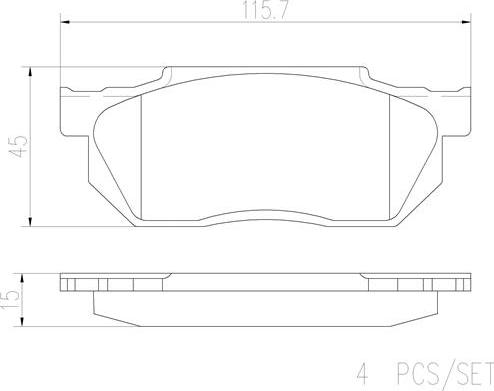 Brembo P28006N - Brake Pad Set, disc brake autospares.lv