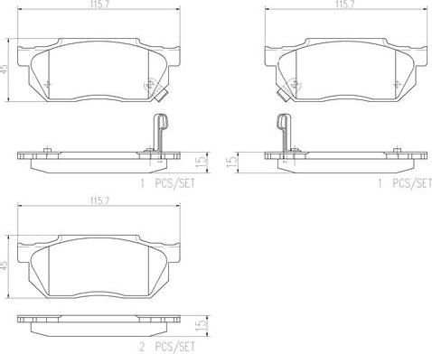 Brembo P28008N - Brake Pad Set, disc brake autospares.lv