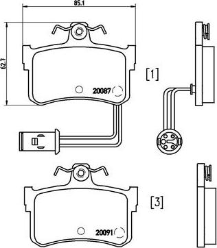 Brembo P 28 015 - Brake Pad Set, disc brake autospares.lv