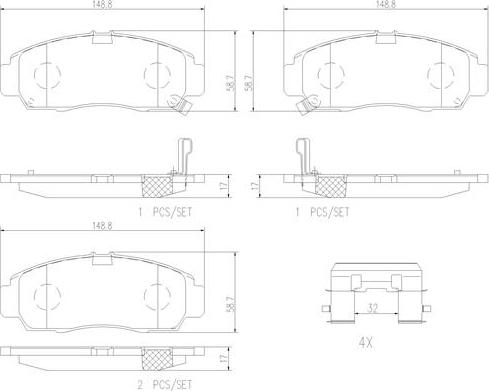 Brembo P28034N - Brake Pad Set, disc brake autospares.lv