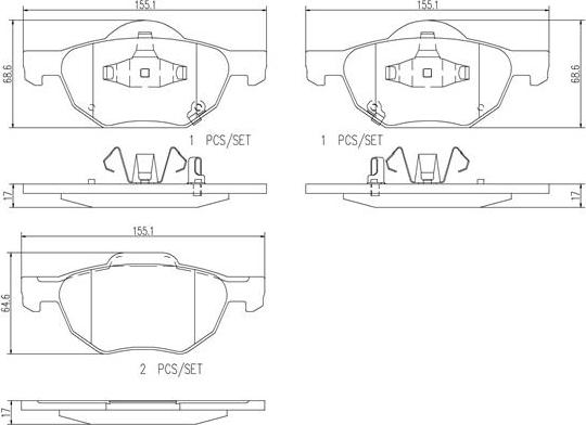 Brembo P28036N - Brake Pad Set, disc brake autospares.lv