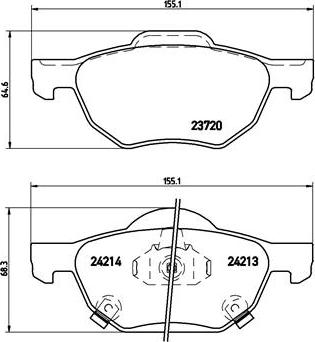 Brembo P 28 036 - Brake Pad Set, disc brake autospares.lv