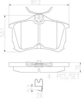 Brembo P28030N - Brake Pad Set, disc brake autospares.lv