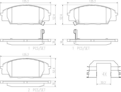 Brembo P28032N - Brake Pad Set, disc brake autospares.lv